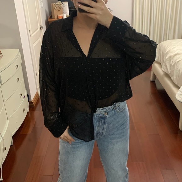 Zara Gold Dotted Blouse - Picture 2 of 4